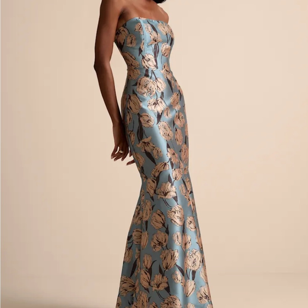 Floral Strapless Gown